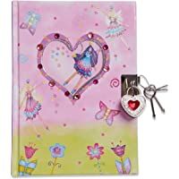Diario infantil con hadas de Lucy Locket de color rosa brillante - Diario con candado y llaves